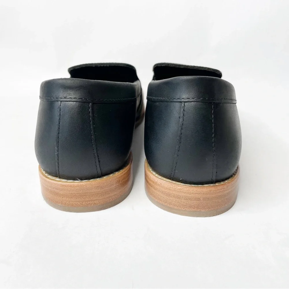 NWOB Portland Leather Patina Black Leather Rounded Leather Loafer Size 9.5 - Picture 7 of 9